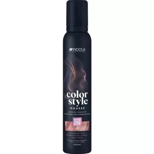 Indola Color Style Mousse Színező és rögzítő hajhab 200ml Eper-rózsaszín